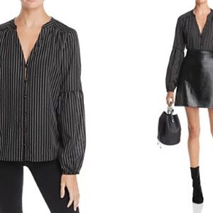 ♥️NWT PAIGE EMILIA TOP-Black & White Pinstripes ♥️